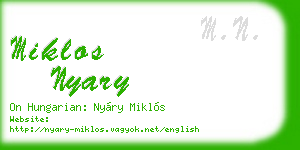 miklos nyary business card